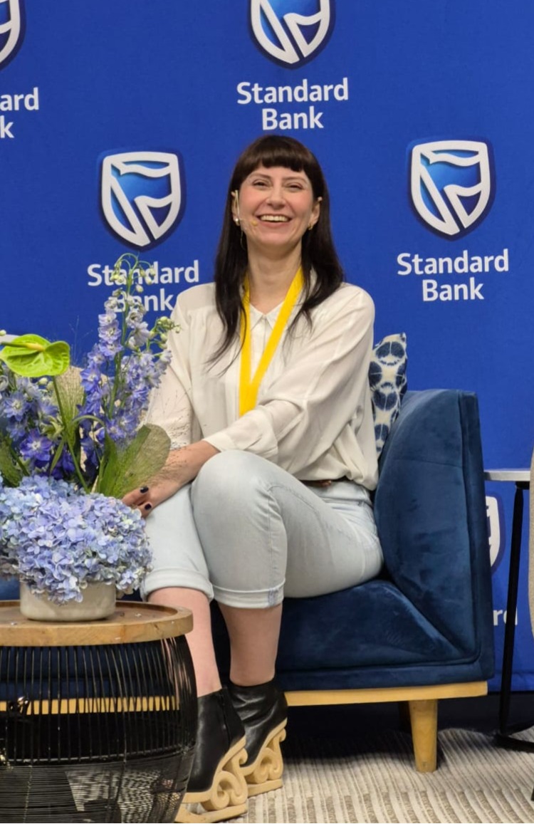 Dominique Olivier speaking at Kingsmead Book Fair 2026